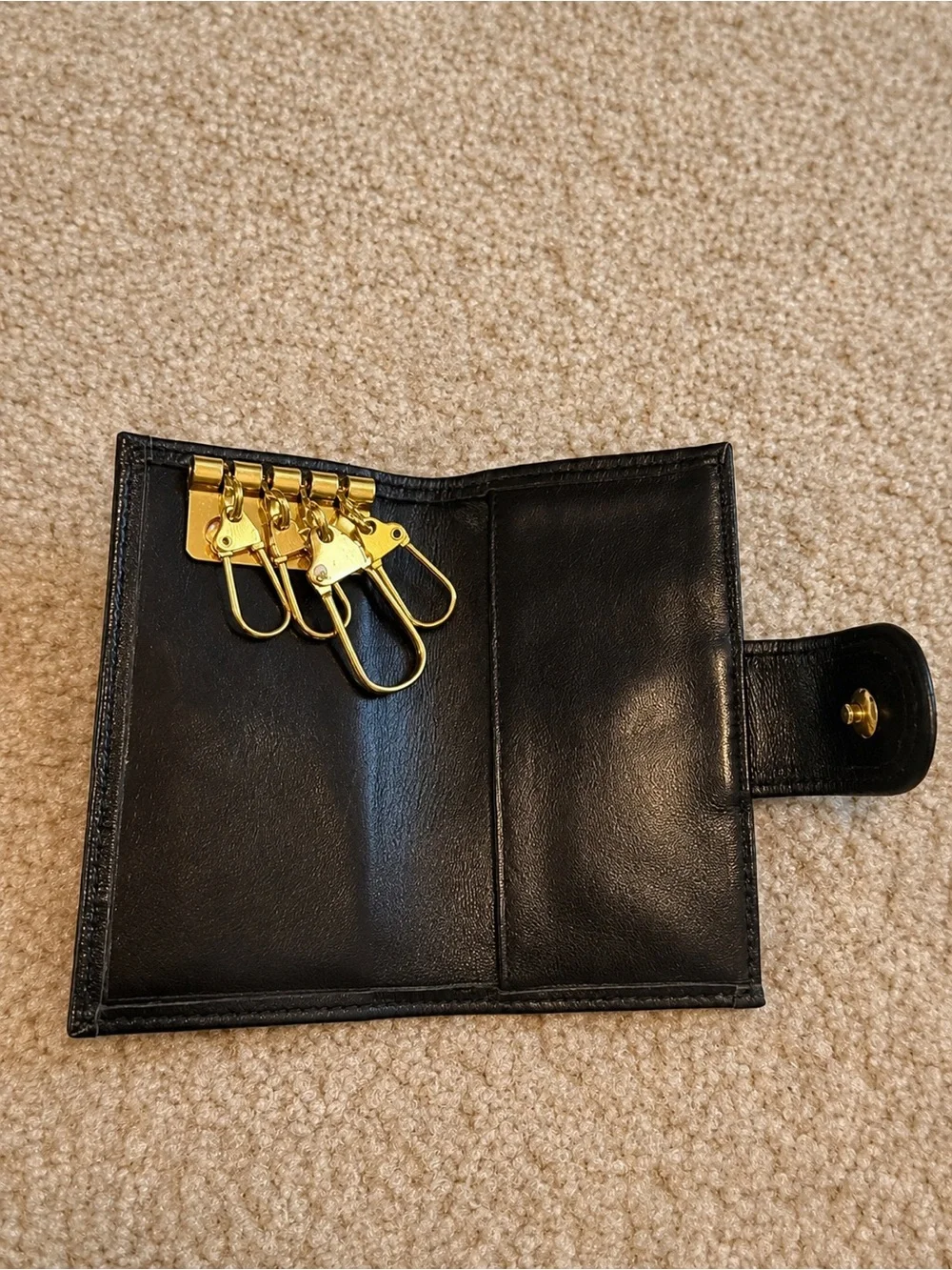 Burberrys Nova Check Leather Key Holder